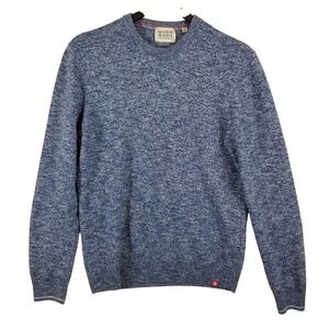 Scotch & Soda Mens Blue Marled Cotton Crewneck Sweater Size M Pullover Amsterdam